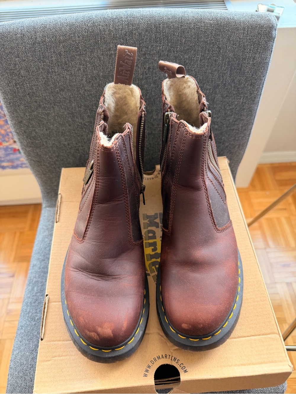 Dr. Martens Women’s Leather Zip Chelsea Boots - Brown